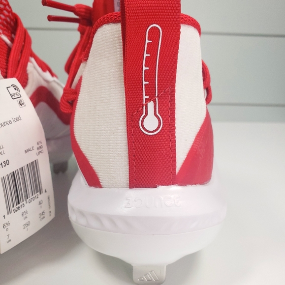 Adidas Icon V Bounce Iced Out EE4130 Red White Baseball Cleats Men 7 Women 8 - Picture 7 of 13